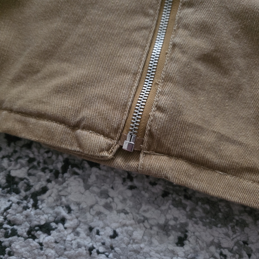 Vintags 90s Styles To Go Moto Cargo Utility Jacket With Belt Womens Tan Cotton - Picture 7 of 9